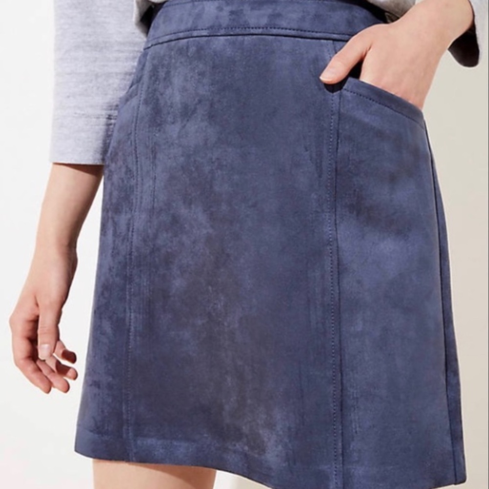 Soft Suede Mini Skirt - Gorgeous Blue-Grey